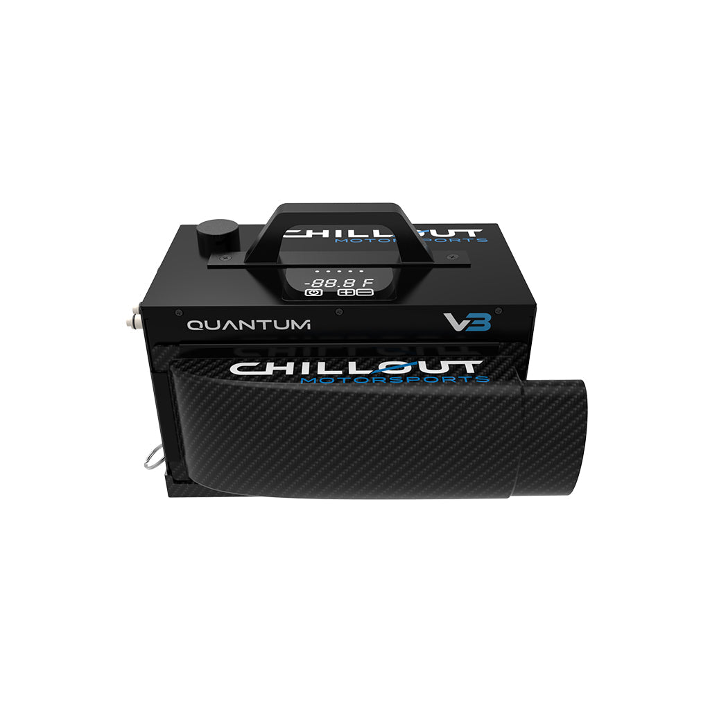 3-inch 90-degree Ultra Slimline Carbon Fiber Plenum for Motorsport Cooling Systems by Chillout Motorsports