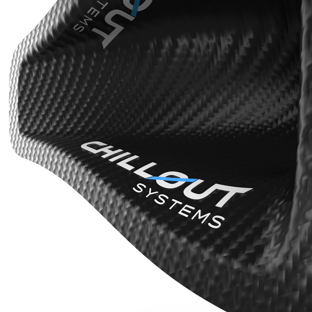 Chillout Motorsports 3-inch carbon fiber NACA duct for efficient airflow integration in cooling systems.