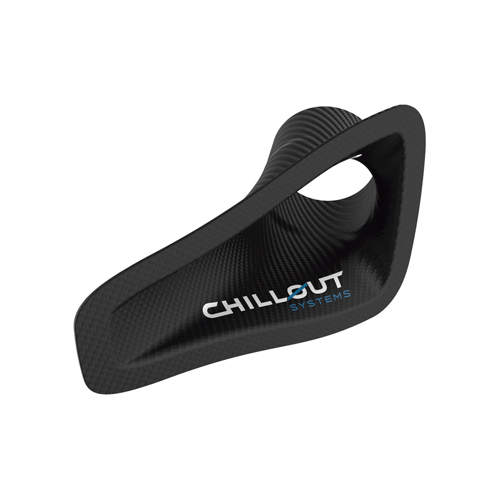 Chillout Motorsports 3-inch carbon fiber NACA duct for efficient airflow integration in cooling systems.