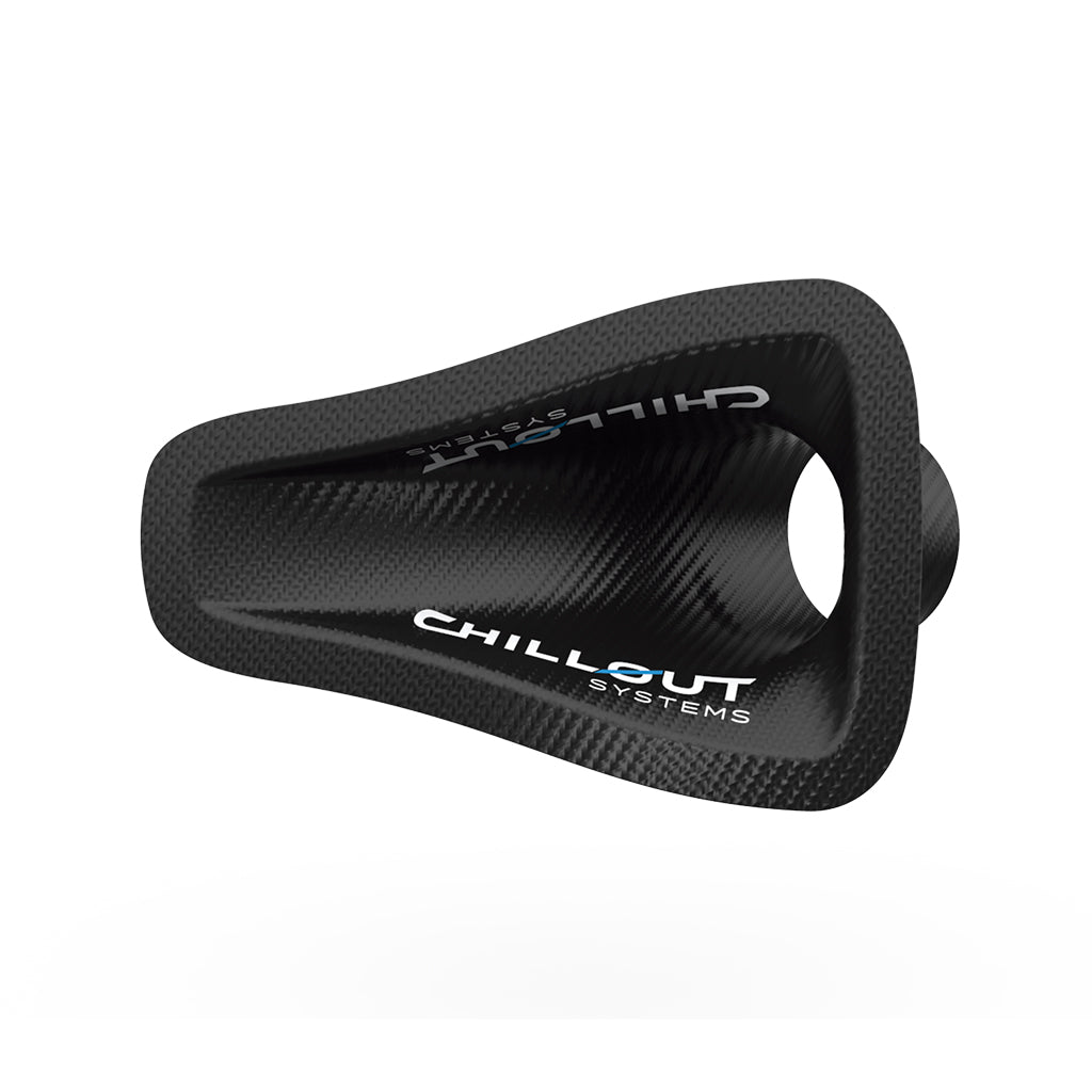 Chillout Motorsports 3-inch carbon fiber NACA duct for efficient airflow integration in cooling systems.