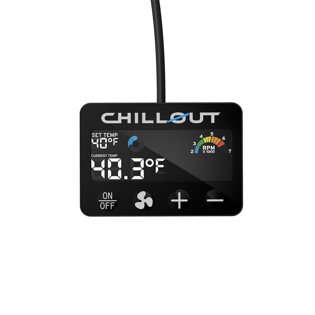 Chillout Motorsports Cypher Pro Remote Control – front view of advanced driver cooling controller for motorsport racing